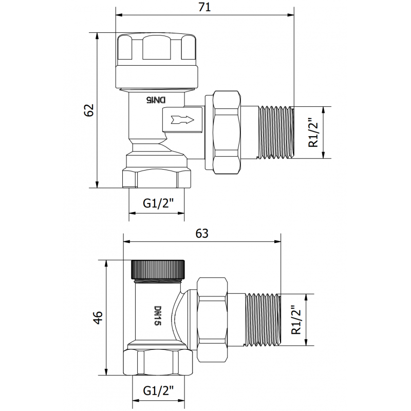 Mexen Uni-Term valvole del radiatore angolari, bianche - W901-000-20