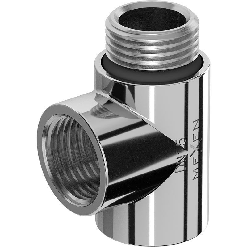 Mexen driewegstuk voor elektrische heater, chroom - W906-000-01