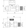 Mexen valves radiateurs droits, anthracite - W902-000-66