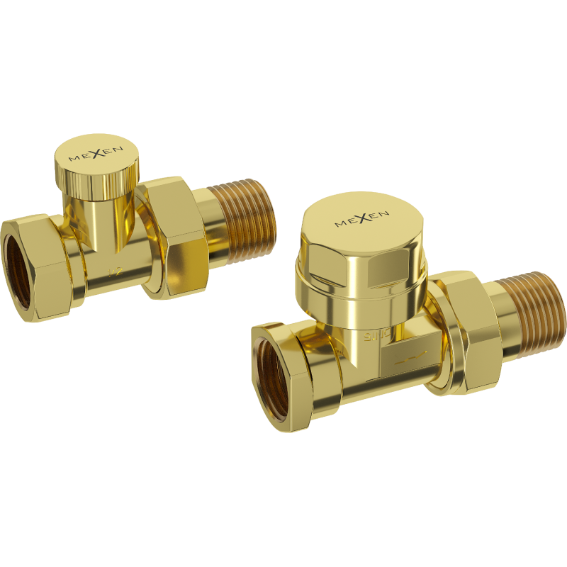 Mexen Uni-Term valvole del radiatore diritte, dorate - W902-000-50
