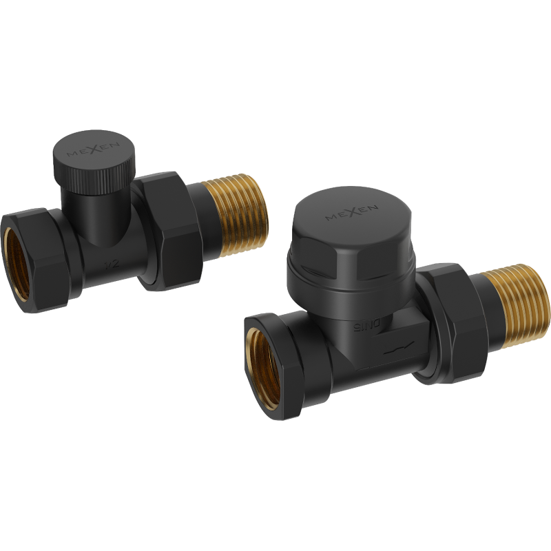 Mexen vannes de radiateur droit, noir - W902-000-70