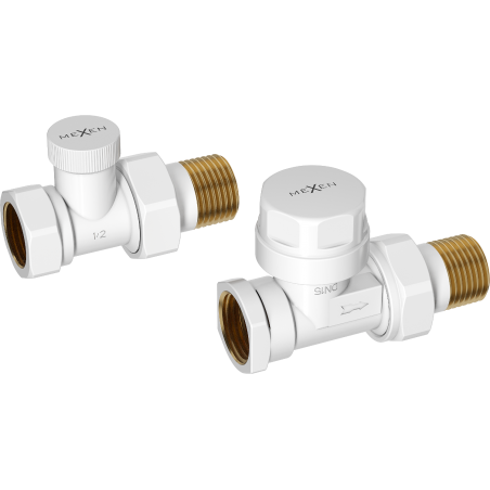 Mexen Uni-Term valvole del radiatore diritte, bianche - W902-000-20