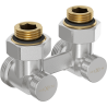 Mexen radiatorklep tweepijps DN50, hoekig 1/2"x3/4", nikkel - W911-012-01