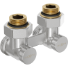 Mexen vanne de radiateur bitube DN50, angulaire 1/2"x3/4", nickel - W911-012-01