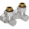 Mexen Uni-Term divu cauruļu radiatora vārsts DN50, leņķveida 1/2"x16 mm, niķelis - W911-016-01