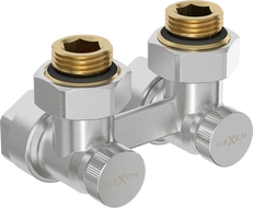 Mexen Uni-Term valve de radiateur bitube DN50, angle 1/2"x16 mm, nickel - W911-016-01