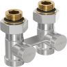 Mexen dubbele radiatorafsluiter DN50, recht 1/2"x3/4", nikkel - W912-012-01