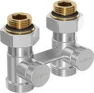 Mexen Uni-Term valve de radiateur à deux tuyaux DN50, droit 1/2"x3/4", nickel - W912-012-01
