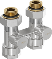 Mexen Uni-Term radiator valve two-pipe DN50, straight 1/2"x16 mm, nickel - W912-016-01