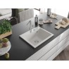 Mexen Oscar granitspüle 1-becken 580 x 490 mm, weiß, sifon chrom - 6519581000-20