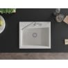 Mexen Oscar Granitspüle 1-Becken 580 x 490 mm, weiß, Chrom Siphon - 6519581000-20