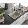 Mexen Oscar Granitspüle Einbauspüle 1-beckig 580 x 490 mm, beige, Siphon chrom - 6519581000-69