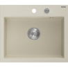 Mexen Oscar granitische spoelbak 1-kompartment 580 x 490 mm, beige, chrom sifon - 6519581000-69