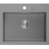 Mexen Oscar granitische spoelbak 1-kommer 580 x 490 mm, grijs, chroom sifon - 6519581000-71
