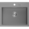 Mexen Oscar Granitspüle 1-Becken 580 x 490 mm, grau, Chromsiphon - 6519581000-71