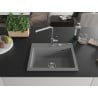 Mexen Oscar Granitspüle 1-Becken 580 x 490 mm, grau, Chromsiphon - 6519581000-71