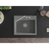 Mexen Oscar Granitspüle 1-Becken 580 x 490 mm, grau, Chromsiphon - 6519581000-71