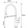 Mexen Edna kitchen faucet, gray/white - 672900-62