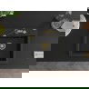 Mexen Oscar Granitspüle 1-Becken 580 x 490 mm, schwarz/silber metallic, goldener Siphon - 6519581000-73-G