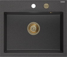 Mexen Oscar γρανιτένιος νεροχύτης 1 θέσης 580 x 490 mm, μαύρος με πιτσιλιές,