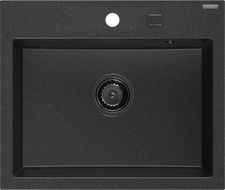 Mexen Oscar νεροχύτης γρανίτης 1-διαμερισμάτων 580 x 490 mm, μαύρο/ασημί