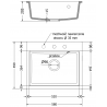 Mexen Oscar granieten spoelbak 1-bak 580 x 490 mm, zwart, zwarte sifon - 6519581000-77-B