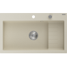 Mexen Omar Granitspüle 1-beckig 800 x 480 mm, beige, Siphon chrom - 6520801005-69
