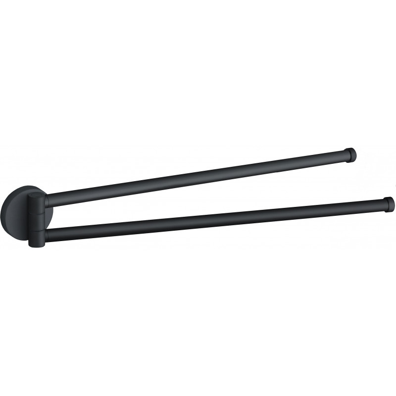 Mexen Remo perchero para toallas giratorio doble, negro - 70507255-70