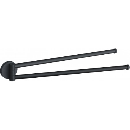 Mexen Remo perchero para toallas giratorio doble, negro - 70507255-70