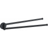 Mexen Remo perchero para toallas giratorio doble, negro - 70507255-70