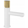 Mexen Elba One washbasin tap, white/gold - 74101-25