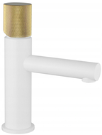 Mexen Elba One washbasin faucet, white/gold - 74101-25