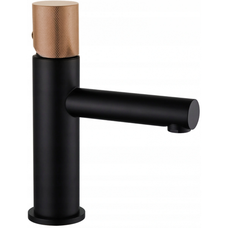 Mexen Elba One grifo de lavabo, negro/oro rosa - 74101-76
