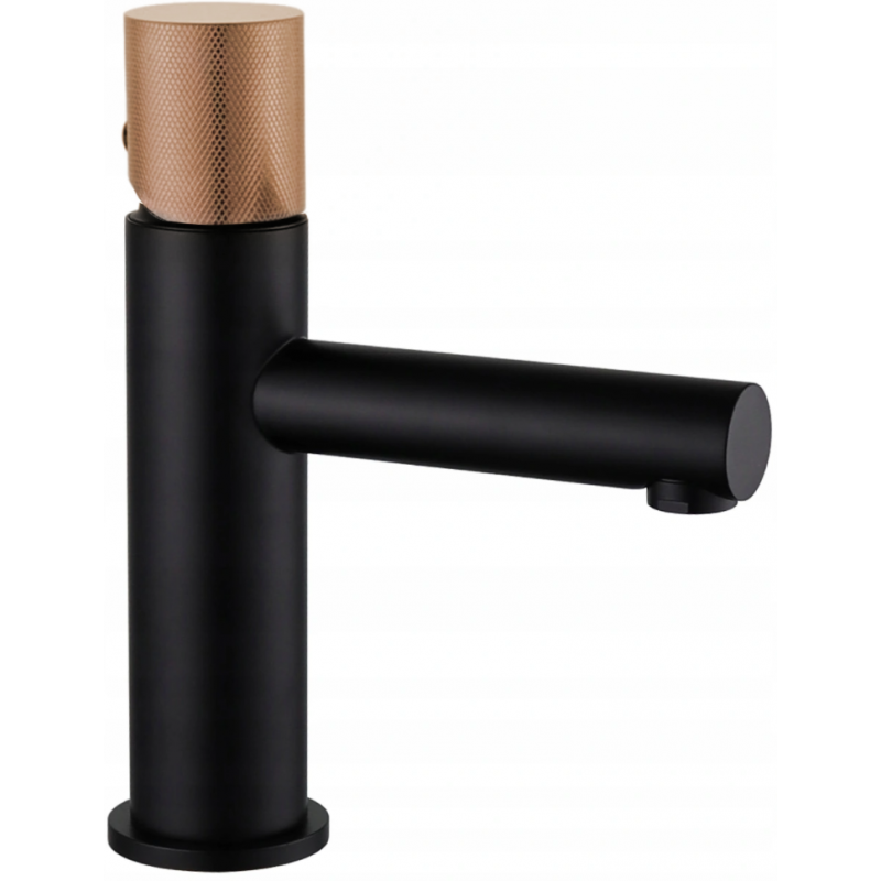 Mexen Elba One rubinetto lavabo, nero/oro rosa - 74101-76