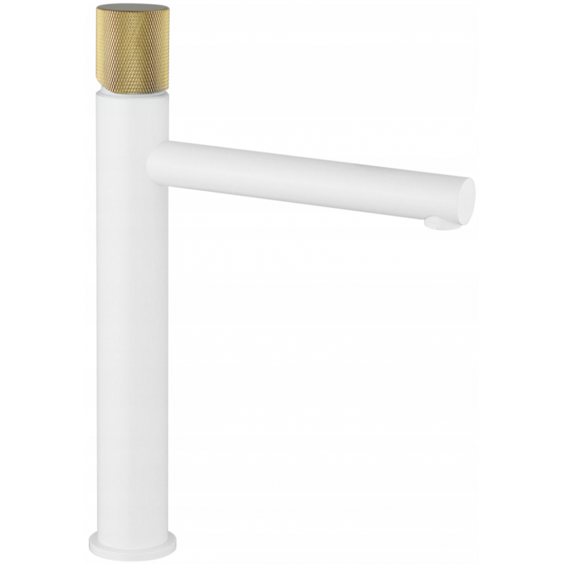 Mexen Elba One grifo para lavabo alto, blanco/dorado - 74111-25