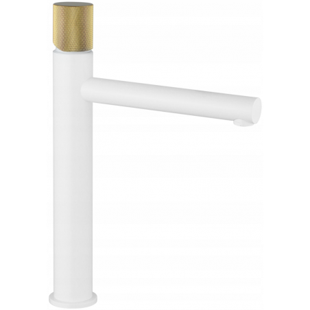 Mexen Elba One robinet de lavabo haut, blanc/doré - 74111-25