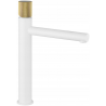 Mexen Elba One grifo para lavabo alto, blanco/dorado - 74111-25