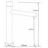 Mexen Elba One torneira de lavatório alta, cinza escovado - 74111-66