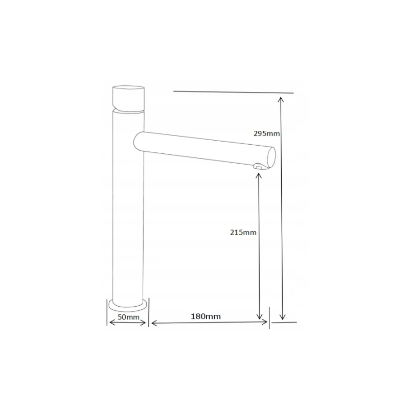 Mexen Elba One robinet de lavabo haut, noir/chrome - 74111-77
