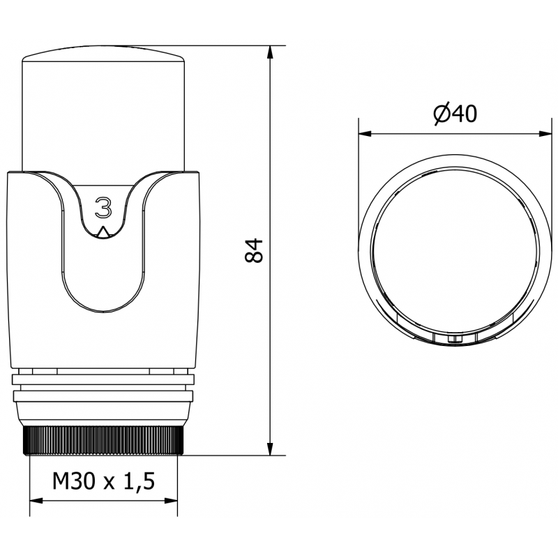 Mexen głowica termostatyczna do grzejnika, biała/złota - W900-000-25