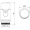 Mexen Uni-Term termostaatiline radiaatori pea, valge/kuldne - W900-000-25