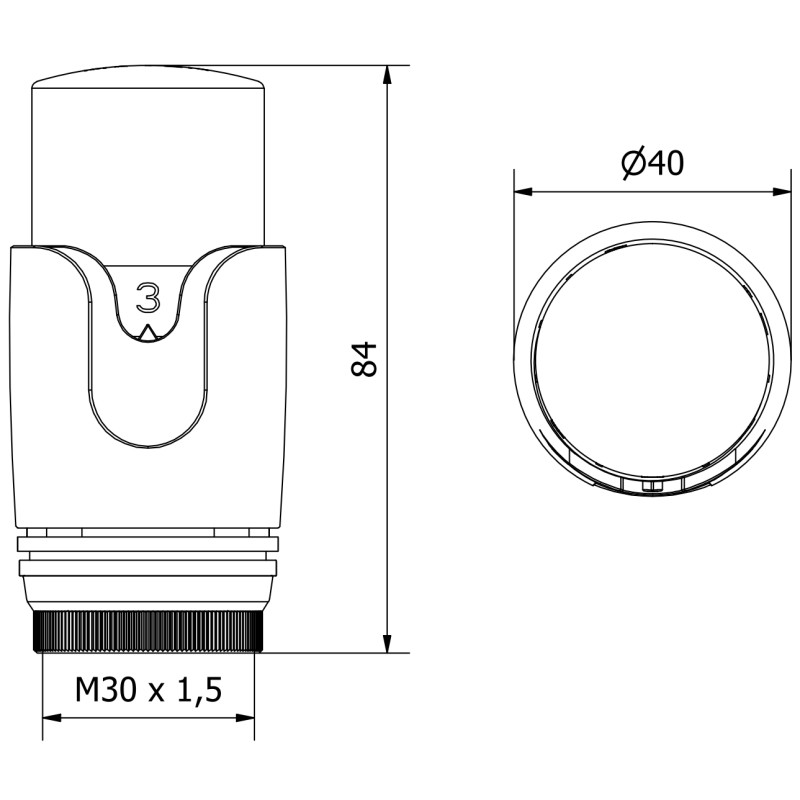 Mexen Uni-Term termostaatiline radiaatori pea, kroom - W900-000-01