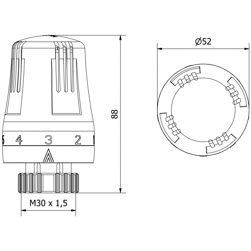 Mexen Uni-Term thermostables Kapp fir Heizkierper, wäiss - W908-001-20