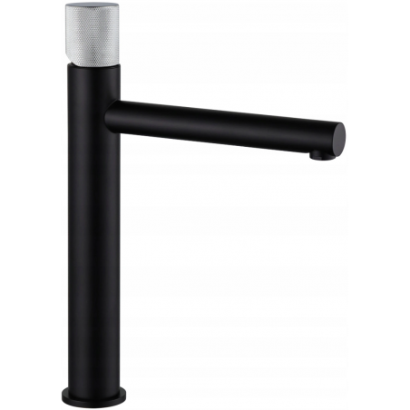 Mexen Elba One high washbasin faucet, black/chrome - 74111-77