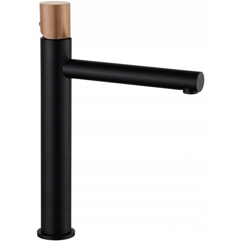 Mexen Elba One hoge wastafelkraan, zwart/roze goud - 74111-76