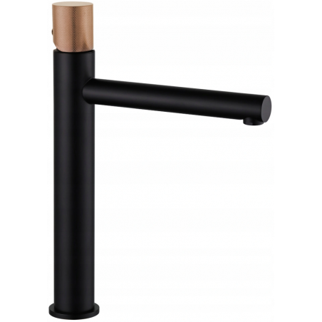Mexen Elba One grifo de lavabo alto, negro/oro rosa - 74111-76