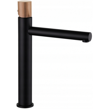 Mexen Elba One rubinetto per lavabo alto, nero/oro rosa - 74111-76