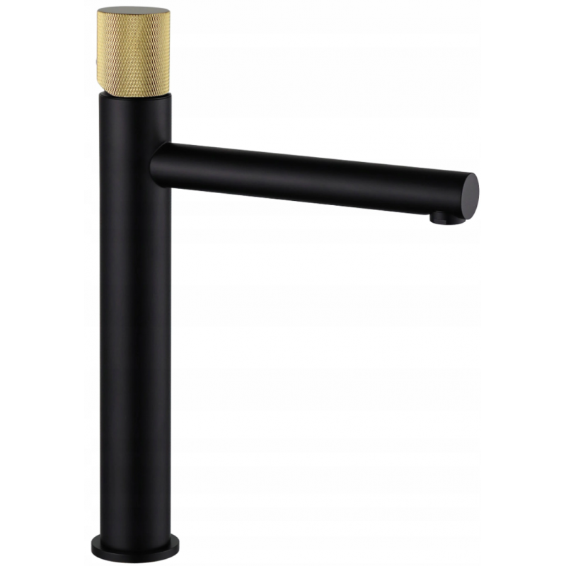 Mexen Elba One hög tvättställsblandare, svart/guld - 74111-75