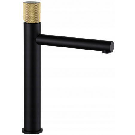 Mexen Elba One rubinetto alto da lavabo, nero/oro - 74111-75