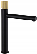 Mexen Elba One high washbasin faucet, black/gold - 74111-75